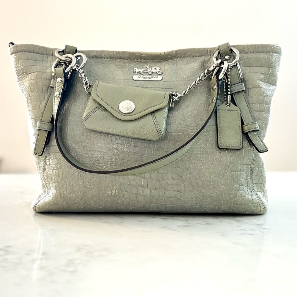 Coach Croc-Embossed Leather Tote